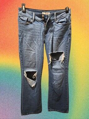 Levis 529 Curvy Boot Distressed Blue Denim Jeans